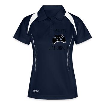 j'peux pas j'ai console - Polo respirant Femme - marine/blanc - Devant