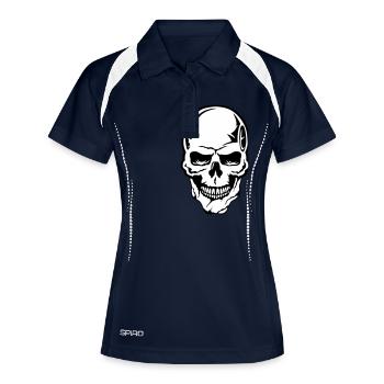 tete de mort halloween crane dessin 444076 - Polo respirant Femme - marine/blanc - Devant