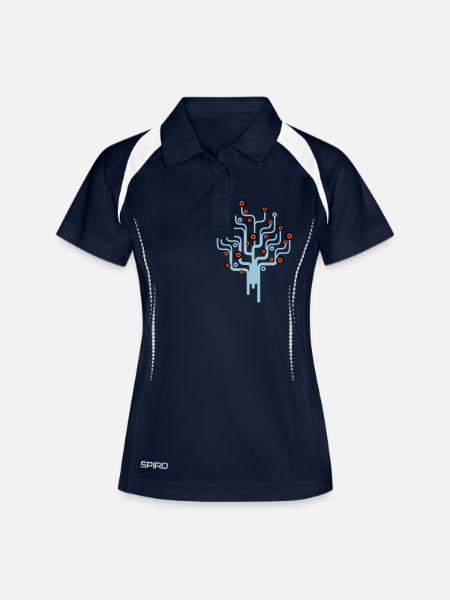 baum2_3f - Women's Polo breathable - navy/white