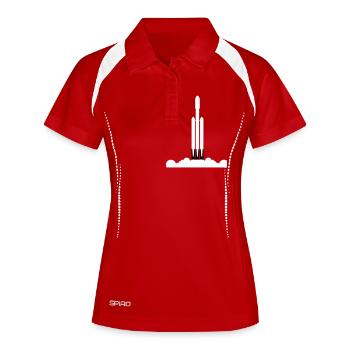 Rakete Falcon Heavy Space X - Frauen Polo atmungsaktiv - Rot/Weiß - Vorne