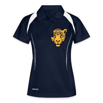 Gepard wildes Tier 18 - Frauen Polo atmungsaktiv - Navy/Weiß - Vorne