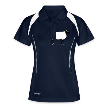 Schaf Schafe Heidschnucke Lamm Schäfer Lämmer - Frauen Polo atmungsaktiv - Navy/Weiß - Vorne
