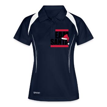 freunde crew team frohe christmas weihnachtsmann n - Frauen Polo atmungsaktiv - Navy/Weiß - Vorne