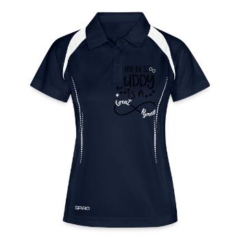 Hunde Spruch Pyrenäen Berghund Great Pyrenee - Frauen Polo atmungsaktiv - Navy/Weiß - Vorne