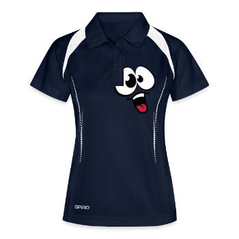 Funny Comic Face - Polo respirant Femme - marine/blanc - Devant