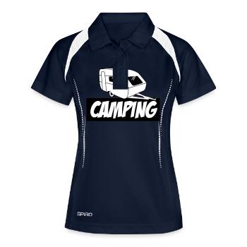Camping - La pure passion - Polo respirant Femme - marine/blanc - Devant