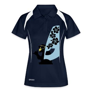 planche à voile - Polo respirant Femme - marine/blanc - Devant