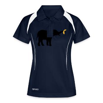 Large Banana Elephant Silhouette - Women's Polo breathable - navy/white - Front