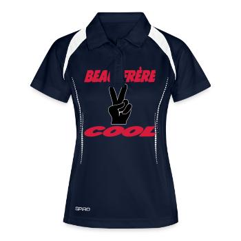 COOLER Schwager - Frauen Polo atmungsaktiv - Navy/Weiß - Vorne