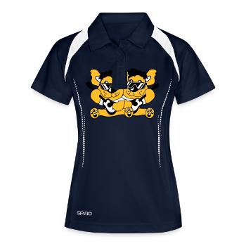 2 Guitars Teddy Bears Sweet Two Friends Band Team - Women's Polo breathable - navy/white - Front