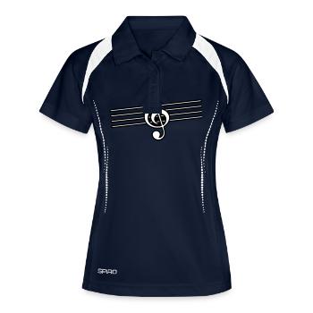 clef icon music - Women's Polo breathable - navy/white - Front