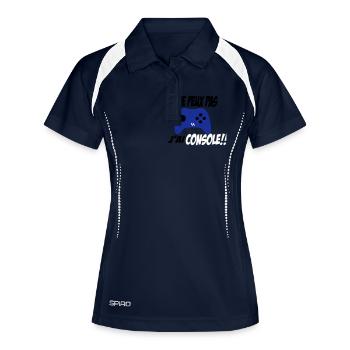j'ai console - Polo respirant Femme - marine/blanc - Devant