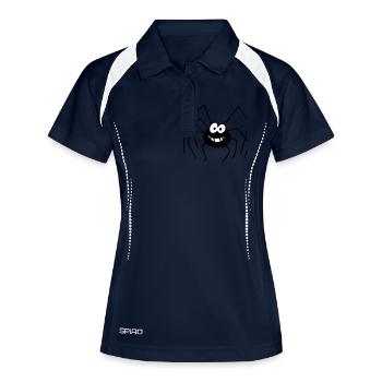 Spinne - Frauen Polo atmungsaktiv - Navy/Weiß - Vorne