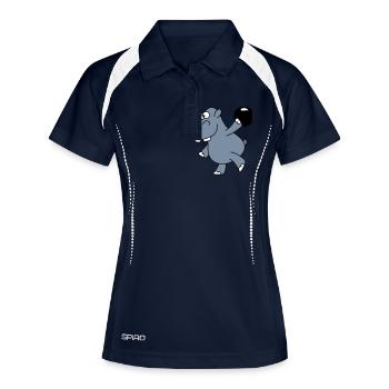 Hippo Bowling - Frauen Polo atmungsaktiv - Navy/Weiß - Vorne