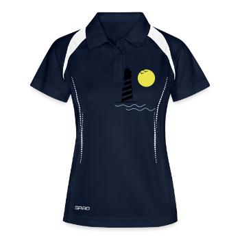 leuchtturm_001 - Frauen Polo atmungsaktiv - Navy/Weiß - Vorne