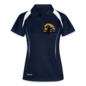 Beachhandball - Frauen Polo atmungsaktiv - Navy/Weiß - Vorne