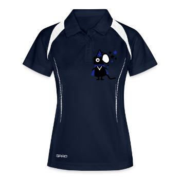 Souris Magicien - Magie rat - Polo respirant Femme - marine/blanc - Devant