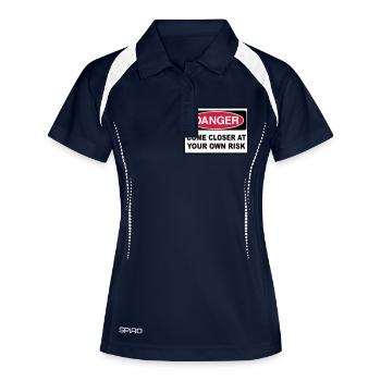 2541614 15144461 danger - Frauen Polo atmungsaktiv - Navy/Weiß - Vorne