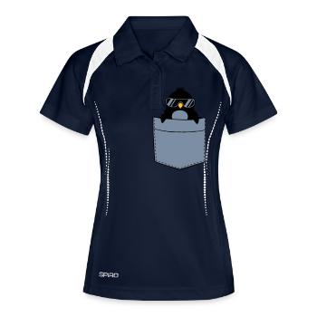 Pinguin Hemd Brusttasche - Frauen Polo atmungsaktiv - Navy/Weiß - Vorne
