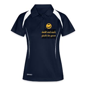 Qui ne pense rien Antifa contre les nazis - Polo respirant Femme - marine/blanc - Devant