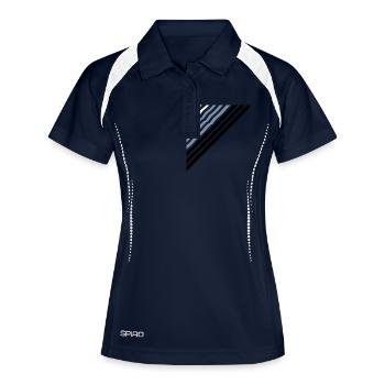 Forme triangulaire Beaucoup de lignes de lignes - Polo respirant Femme - marine/blanc - Devant