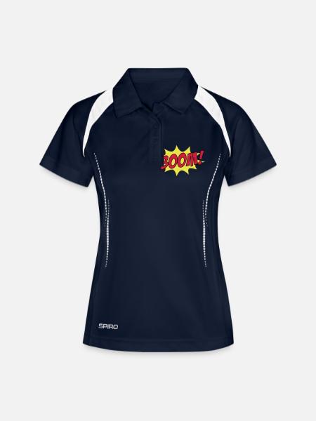 BOOM! - Polo respirant Femme - marine/blanc
