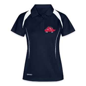 Dino Kentro in Deinen Wunschfarben - Frauen Polo atmungsaktiv - Navy/Weiß - Vorne