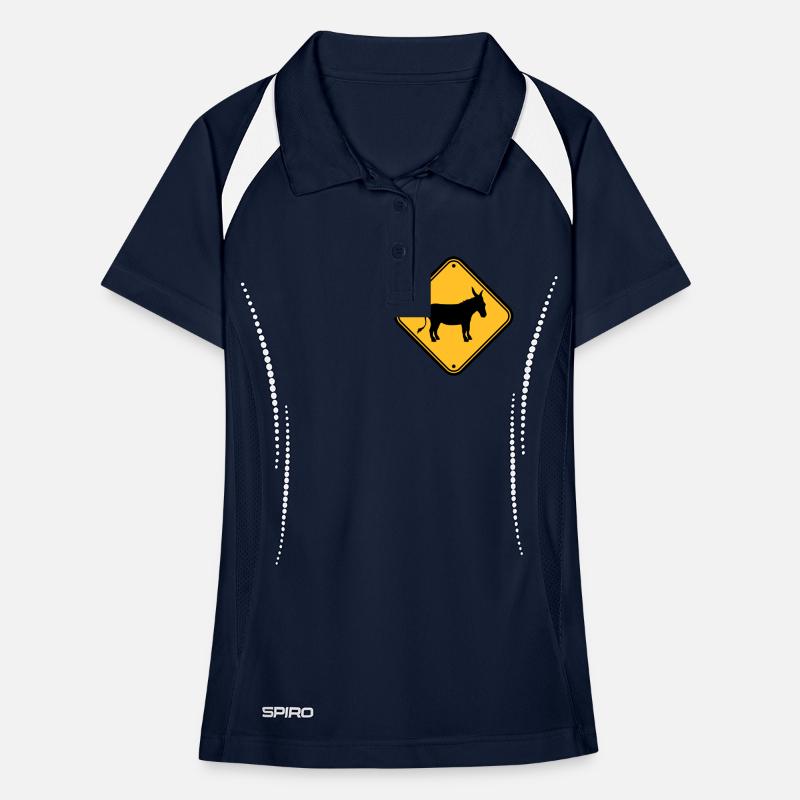 Note danger sign warning caution caution ese Women's Polo breathable