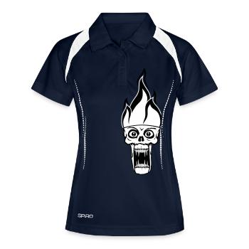 Hoelle monster evil horror halloween head face - Women's Polo breathable - navy/white - Front