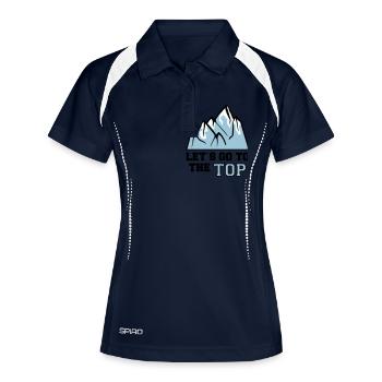 mountain_lets_go_to_the_top_3 - Frauen Polo atmungsaktiv - Navy/Weiß - Vorne