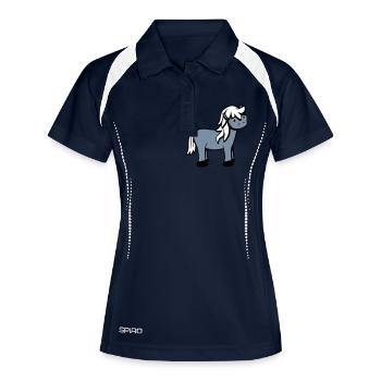 cheval mignon poney poulain cheval fille mignon bande dessinée - Polo respirant Femme - marine/blanc - Devant