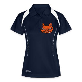 Méchant Sanglier Sanglier Dangereux Cochon Comique - Polo respirant Femme - marine/blanc - Devant