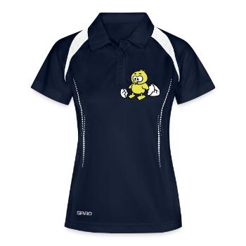 kuken_a_3c - Frauen Polo atmungsaktiv - Navy/Weiß - Vorne