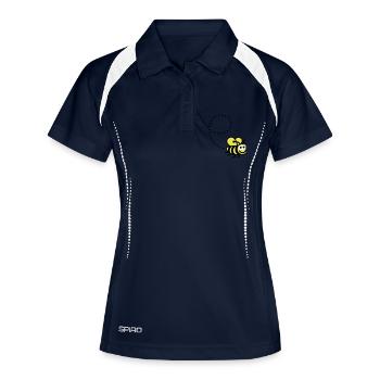 bee___f3 - Polo respirant Femme - marine/blanc - Devant
