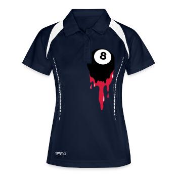 saignements huit 8 balle de billard ou au snooker - Polo respirant Femme - marine/blanc - Devant