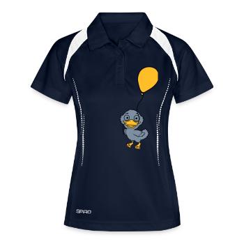 Ballon petit canard mignon - Polo respirant Femme - marine/blanc - Devant