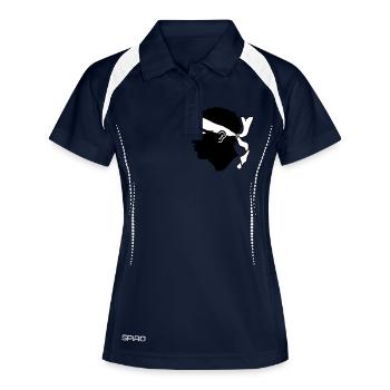 corse - Polo respirant Femme - marine/blanc - Devant