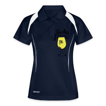 Glückspils - Frauen Polo atmungsaktiv - Navy/Weiß - Vorne