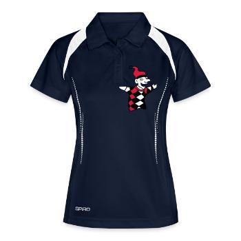 kasperle - Kasperletheater - 3 - Frauen Polo atmungsaktiv - Navy/Weiß - Vorne