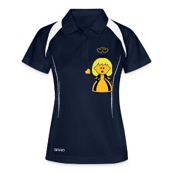 amour de princesse - Polo respirant Femme - marine/blanc - Devant
