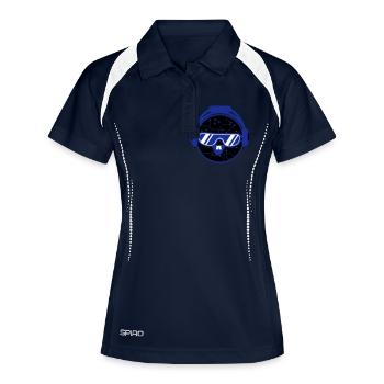 DJ Data Microchip Sunglasses Glasses Party Music - Women's Polo breathable - navy/white - Front