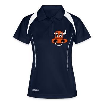 cow de - Frauen Polo atmungsaktiv - Navy/Weiß - Vorne