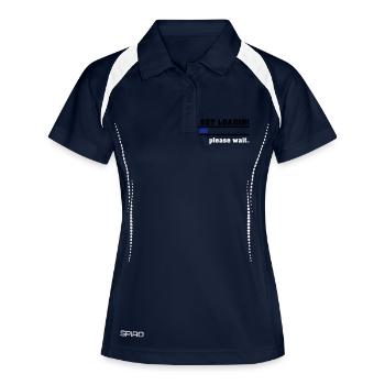 Boost Loading Please Wait - Frauen Polo atmungsaktiv - Navy/Weiß - Vorne