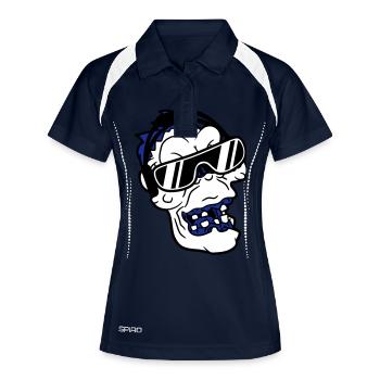 Cool DJ Zombie Undead Horror Halloween Party Head - Women's Polo breathable - navy/white - Front