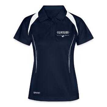 Hamburg Coordonnées Géographiques Stylisées - Polo respirant Femme - marine/blanc - Devant