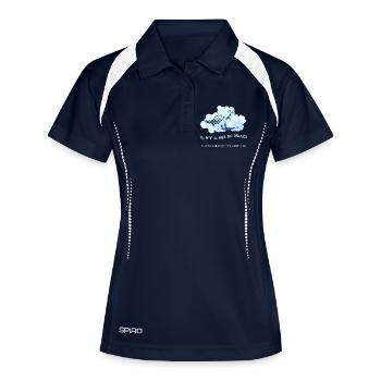 Il n'y a pas de nuage (cloud) - Polo respirant Femme - marine/blanc - Devant
