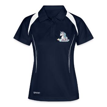 Reclining Unicorn - Women's Polo breathable - navy/white - Front
