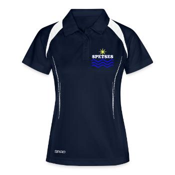 Spetses Island Sun and Wave Emblem - Women's Polo breathable - navy/white - Front
