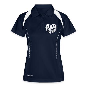 Rad Stepmom – Vintage Heart (Custom Color) - Frauen Polo atmungsaktiv - Navy/Weiß - Vorne