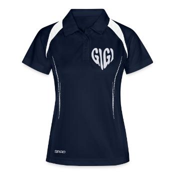 Gigi - Petit cœur graphique (couleur personnalisée) - Polo respirant Femme - marine/blanc - Devant